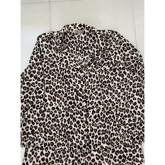 Ann Taylor Loft Sleepwear Pajamas Animal Print Loungewear Brown - Picture 2 of 11